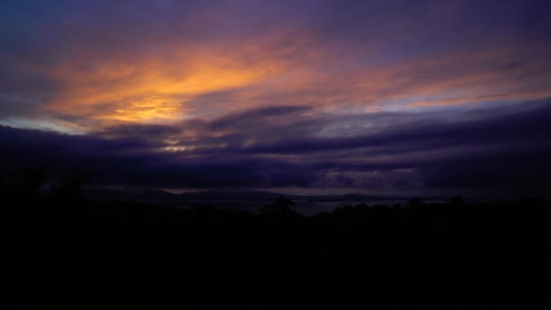 Las krajobrazowy wczesnym rankiem ze wschodem słońca - Materiał filmowy, wideo