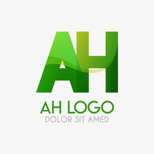 Logo Ah z uderzającymi kolorami i gradacjami, nowoczesne i proste dla przemysłu, handlu detalicznego, biznesu, korporacji. to logo Ha wykonane dla mediów internetowych i offline zarówno web, mobile, logo, broszura, flaye - Wektor, obraz