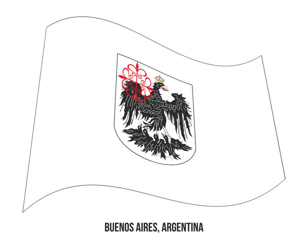Автономный город Буэнос-Айрес Флаг размахивает векторной иллюстрацией. Флаг Аргентины
 - Вектор,изображение