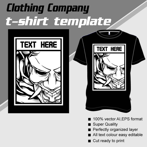 T-shirt template, fully editable with demonic vector - ベクター画像