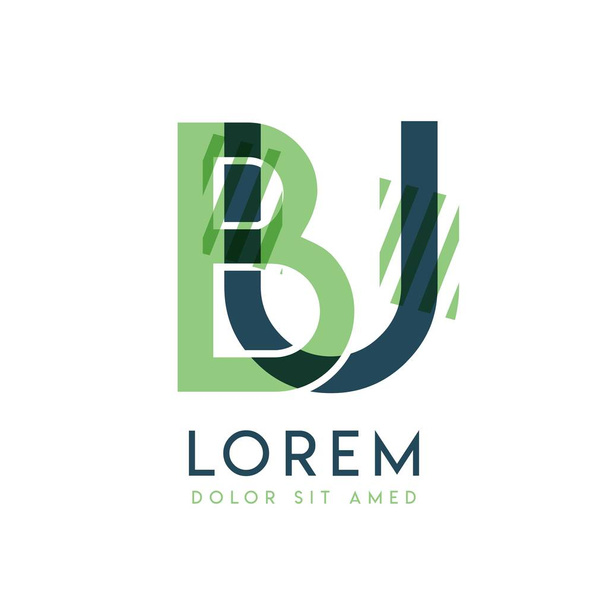 UB design de logotipo colorido com cor verde e verde escuro que pode ser usado para negócios criativos e publicidade. logotipo BU é preenchido com bolhas e pontos, pode ser usado para todas as áreas do compan
 - Vetor, Imagem