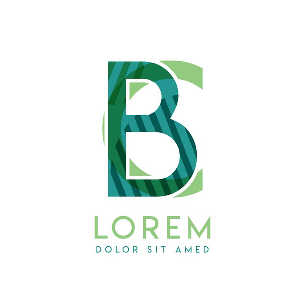 cb Luxus-Logo-Design mit grüner und dunkelgrüner Farbe, die für kreative Unternehmen und Werbung verwendet werden kann. bc-Logo ist mit Blasen und Punkten gefüllt, kann für alle Bereiche des Unternehmens verwendet werden - Vektor, Bild