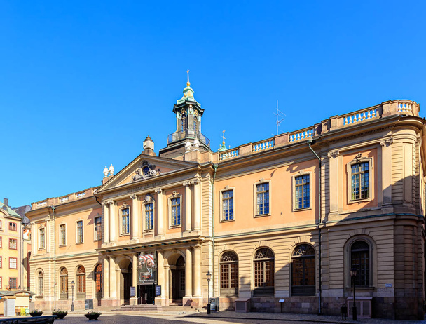 ストックホルム、スウェーデン - 2019年6月23日:スウェーデンアカデミーの建物 - 写真・画像