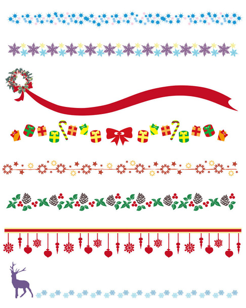 achtergrond set van kerst decoraties - Vector, afbeelding