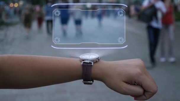 Mão feminina com holograma Stop
 - Filmagem, Vídeo
