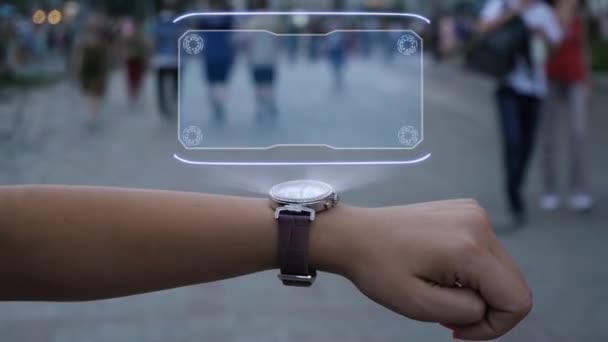 Ženská ruka s hologramem Dovolená - Záběry, video