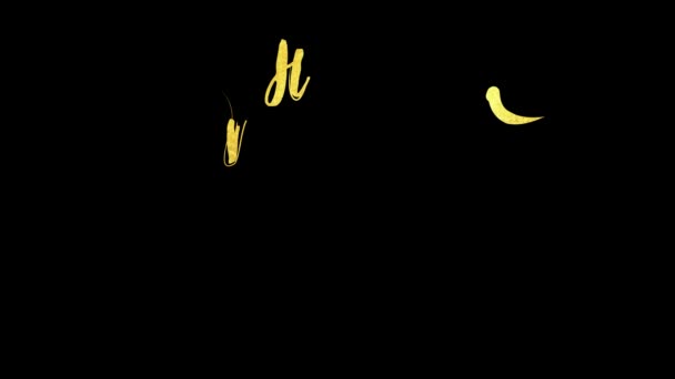 Szczęśliwego Nowego Roku 2020 projekt kaligraficzny z rozbłyskiem gwiazdy. Animacja projektu ruchu 4k  - Materiał filmowy, wideo
