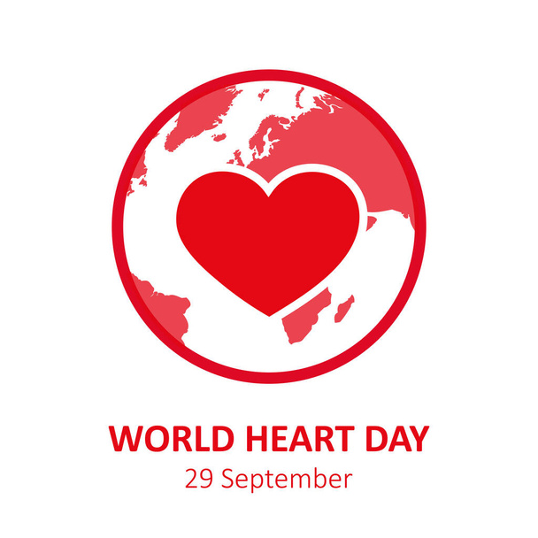 cardiografía cardiaca del día del corazón mundial gráfica con tierra
 - Vector, Imagen