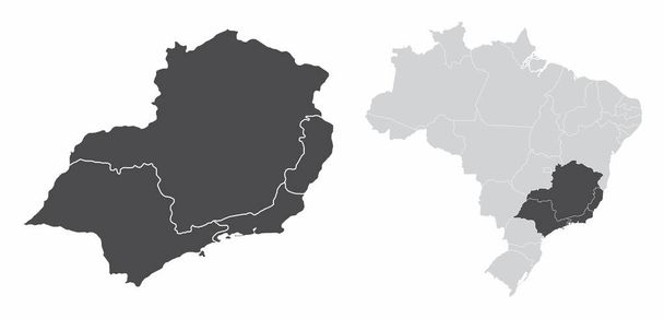 Southeast Region Brazil - Vector, Image