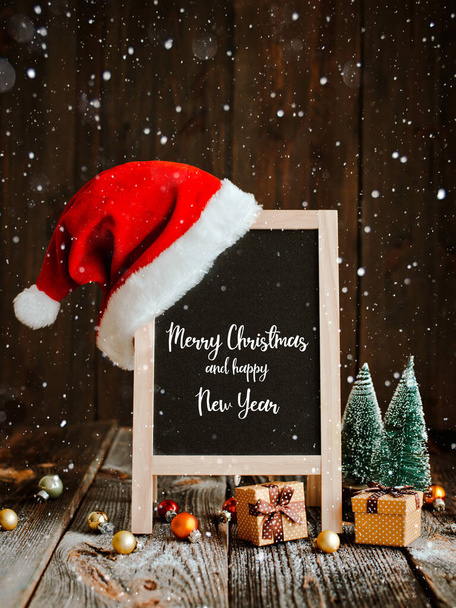 Christmas mockup layout for happy new year. Festive composition with empty space for text. - Φωτογραφία, εικόνα