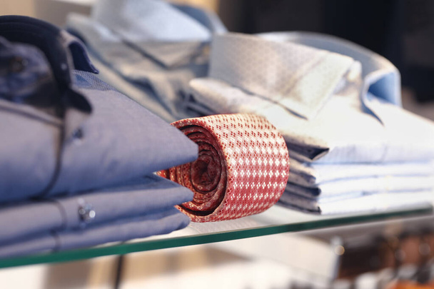Clothing store - fashionable and elegant shirts for men - Φωτογραφία, εικόνα