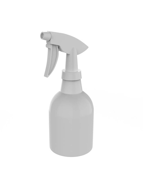 Spray bottle with pistol sprayer head for cosmetic or house care products. plastic cosmetics package with trigger for barber shop. 3d illustration - Photo, Image