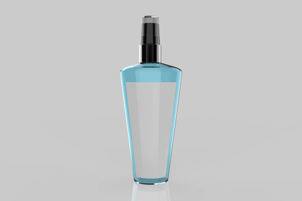 Body Mist Mock Up Template On Isolated light gray Background. Ready For Your Design. 3D Illustration. - Photo, Image
