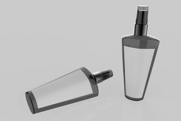 Body Mist Mock Up Template On Isolated light gray Background. Ready For Your Design. 3D Illustration. - Photo, Image
