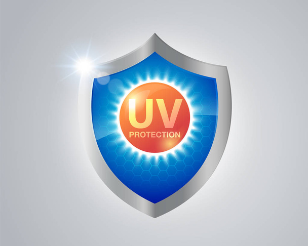 Uvの保護アイコンのデザイン紫外線から太陽の保護シールド。. - ベクター画像
