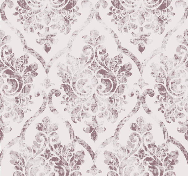 Rococo texture pattern Vector. Floral ornament decoration. Victorian engraved retro design. Vintage grunge fabric decors. Luxury fabric - Vector, Image