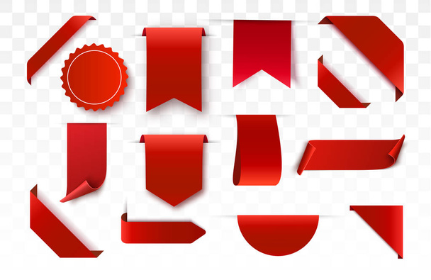 Red blank tags, labels or badges.  - Vector, imagen