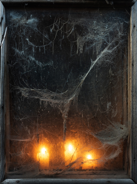 Halloween-Hintergrund mit altem Spinnennetz - Foto, Bild