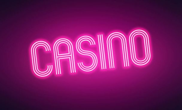 Néon violet lumineux signe de casino allumé la nuit, généré numériquement
 - Photo, image