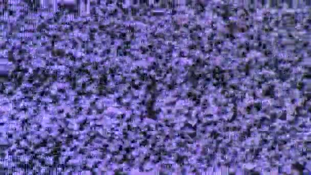 schlechtes Fernsehgeräusch, das in einem alten analogen Fernseher flackert - Filmmaterial, Video