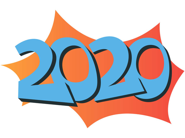 Ilustração vetorial de um calendário de parede de 2020 anos em cores quentes
 - Vetor, Imagem