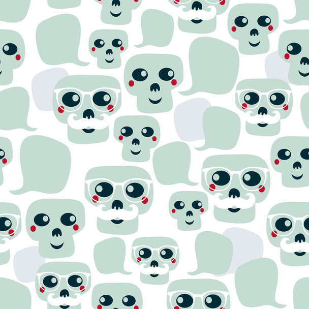 Seamless pattern with funny skulls. - Vektor, kép