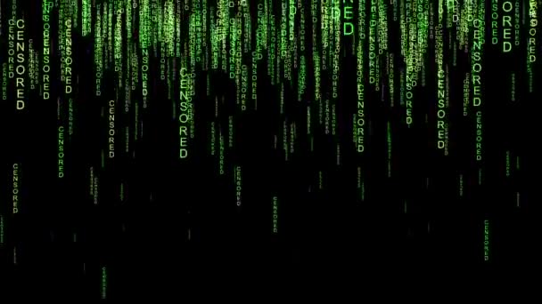 Zensierte Online-Code-Matrix-Konzept - Filmmaterial, Video