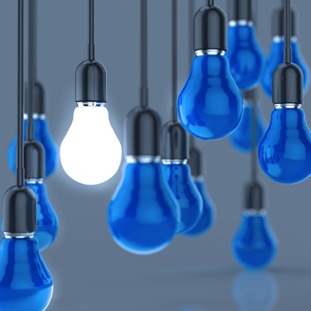 креативна ідея та концепція лідерства лампочка
 - Фото, зображення