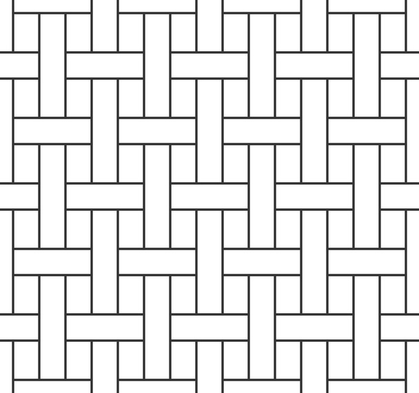 Αφηρημένη basketwork αδιάλειπτη μοτίβο, μαύρη γραμμή σχάρα σε λευκό φόντο. Σχεδιασμός γεωμετρικής υφής για εκτύπωση. Γραμμικό στυλ, διανυσματική απεικόνιση - Διάνυσμα, εικόνα