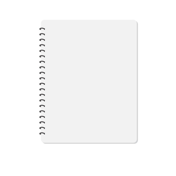 carnet sur fond blanc. bloc-notes spirale réaliste vierge notebook. maquette de carnet. symbole de cahier en spirale
. - Vecteur, image