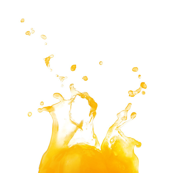Friss narancslé fröccsenése fehér alapon - Fotó, kép
