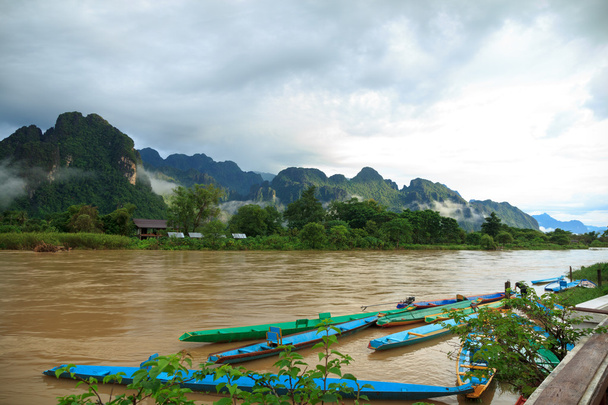 vue sur Vang Vieng, Laos - Photo, image