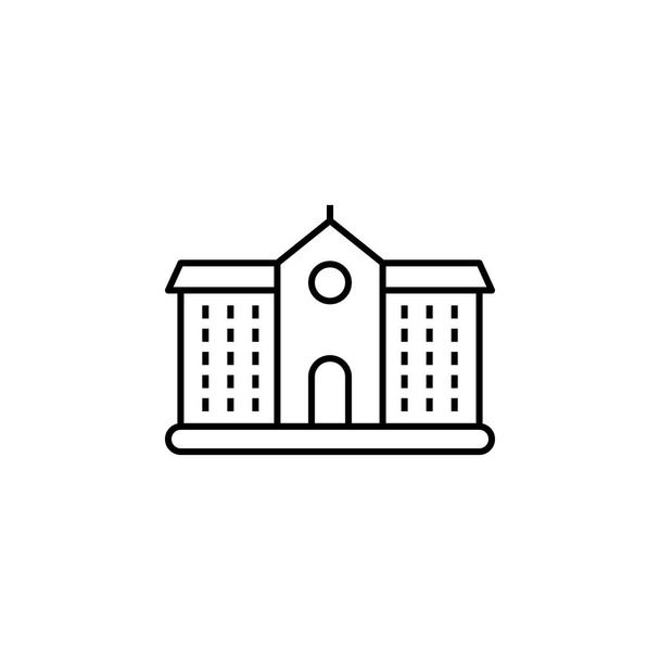 edificio, instituir icono de línea sobre fondo blanco
 - Vector, imagen