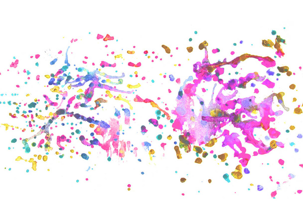 Art hand brush splashing color on white background. - Φωτογραφία, εικόνα