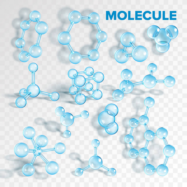 Glazen Molecuul Farmaceutisch Model Set Vector - Vector, afbeelding