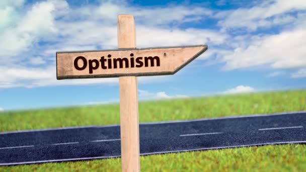 Señal callejera el camino al optimismo
 - Imágenes, Vídeo