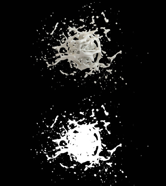 3D illustration of a milk splash with alpha layer - Photo, Image