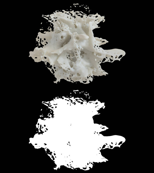 Illustrazione 3D di una spruzzata di latte con strato alfa
 - Foto, immagini