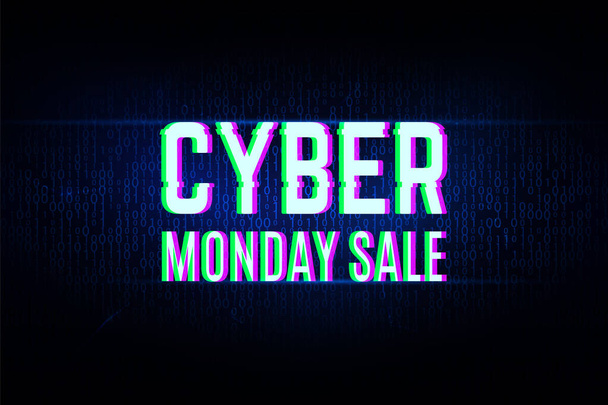 Cyber monday clearance sale concept with a binary background. - Vector, imagen