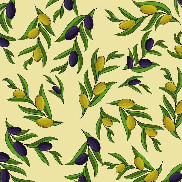Vector card with olive branches. illustration for design, web and decor - Вектор,изображение
