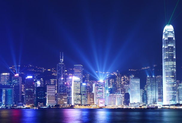 hong kong Skyline bei Nacht - Foto, Bild