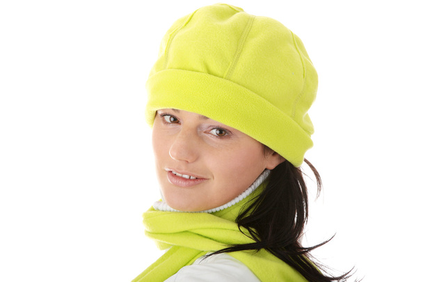 Casual young women in winter hat - Foto, imagen