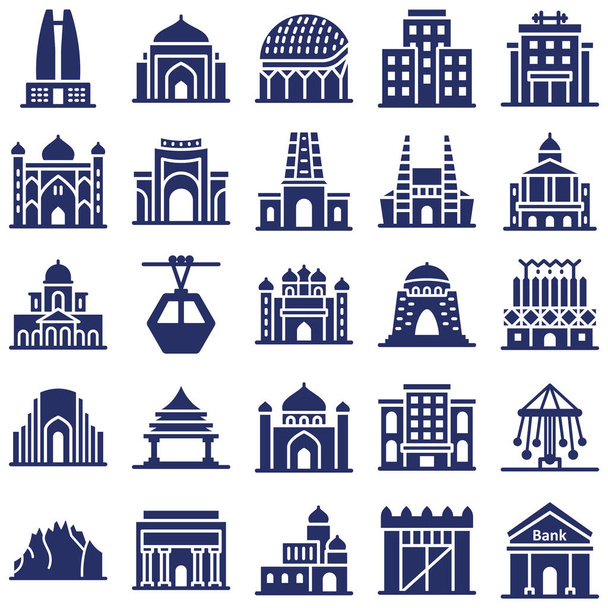 Conjunto de iconos vectoriales aislados de World Landmarks que puede modificar o editar fácilmente
 - Vector, Imagen