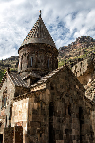 Geghard monastery in Armenia - Fotoğraf, Görsel