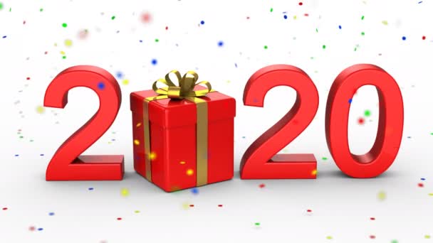 New Year 2020. White background, 2 in 1, alpha matte, created in 4K, 3d animation - 映像、動画