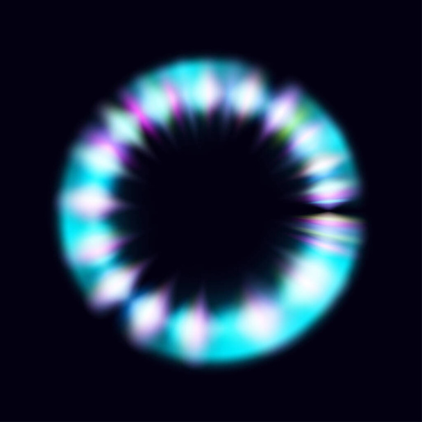 Magic circle light effects. Illustration isolated on dark background. Mystical portal. Bright sphere lens. Rotating lines. Glow ring. Magic neon ball. Vector. Eps10 - Vector, Image