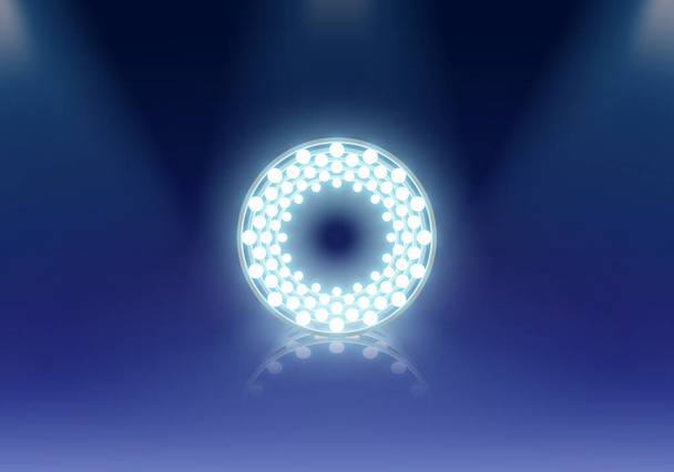 Round light design in blue color. - Vector, Image