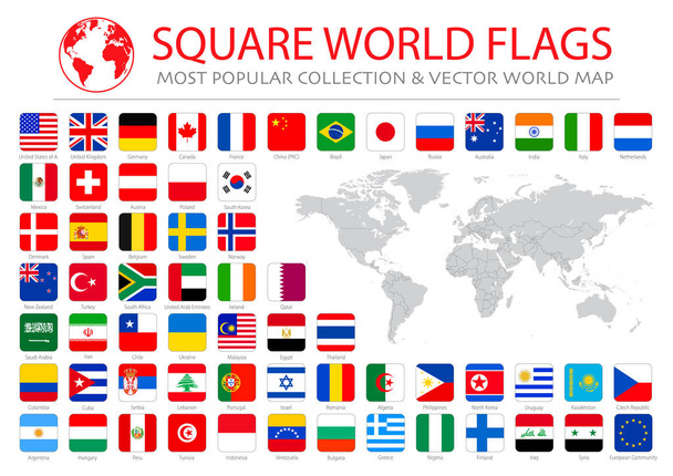 Vector high quality collection set of major world countries - Vector, Image