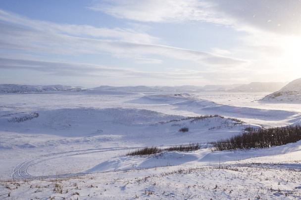 Сніжна пустеля. Кольський півострів зимовий ландшафт - Фото, зображення