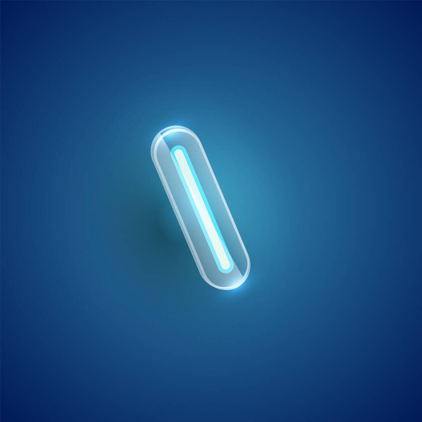 Realistic neon 'backslash' character with plastic case around, v - Вектор,изображение
